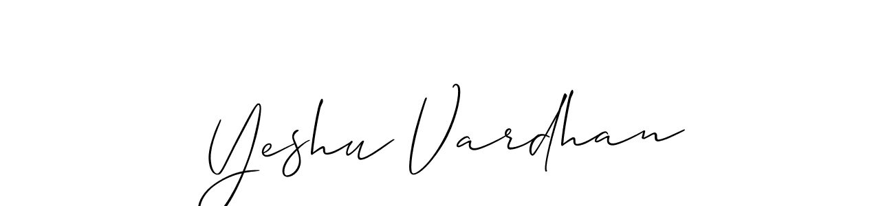 Make a beautiful signature design for name Yeshu Vardhan. With this signature (Allison_Script) style, you can create a handwritten signature for free. Yeshu Vardhan signature style 2 images and pictures png