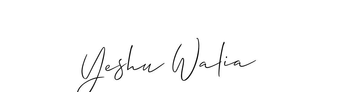 Design your own signature with our free online signature maker. With this signature software, you can create a handwritten (Allison_Script) signature for name Yeshu Walia. Yeshu Walia signature style 2 images and pictures png