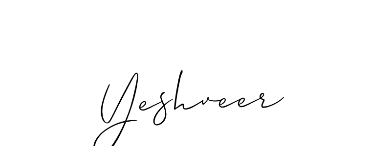 Create a beautiful signature design for name Yeshveer. With this signature (Allison_Script) fonts, you can make a handwritten signature for free. Yeshveer signature style 2 images and pictures png