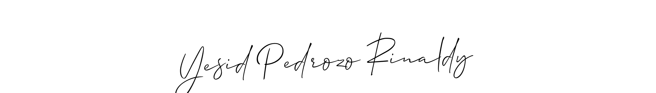 This is the best signature style for the Yesid Pedrozo Rinaldy name. Also you like these signature font (Allison_Script). Mix name signature. Yesid Pedrozo Rinaldy signature style 2 images and pictures png