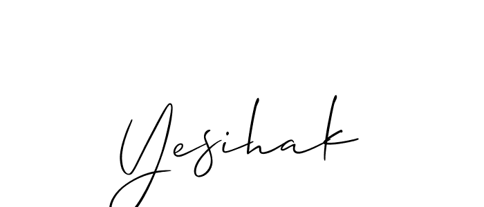 Design your own signature with our free online signature maker. With this signature software, you can create a handwritten (Allison_Script) signature for name Yesihak. Yesihak signature style 2 images and pictures png