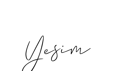 Also we have Yesim name is the best signature style. Create professional handwritten signature collection using Allison_Script autograph style. Yesim signature style 2 images and pictures png