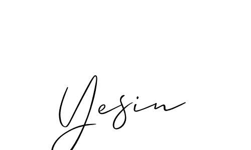 How to make Yesin signature? Allison_Script is a professional autograph style. Create handwritten signature for Yesin name. Yesin signature style 2 images and pictures png