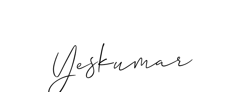 How to make Yeskumar name signature. Use Allison_Script style for creating short signs online. This is the latest handwritten sign. Yeskumar signature style 2 images and pictures png