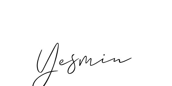 How to make Yesmin name signature. Use Allison_Script style for creating short signs online. This is the latest handwritten sign. Yesmin signature style 2 images and pictures png