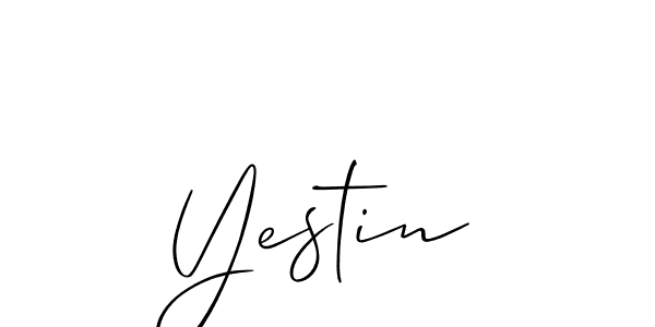 Allison_Script is a professional signature style that is perfect for those who want to add a touch of class to their signature. It is also a great choice for those who want to make their signature more unique. Get Yestin name to fancy signature for free. Yestin signature style 2 images and pictures png