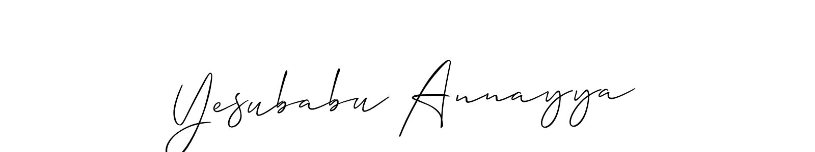 Allison_Script is a professional signature style that is perfect for those who want to add a touch of class to their signature. It is also a great choice for those who want to make their signature more unique. Get Yesubabu Annayya name to fancy signature for free. Yesubabu Annayya signature style 2 images and pictures png