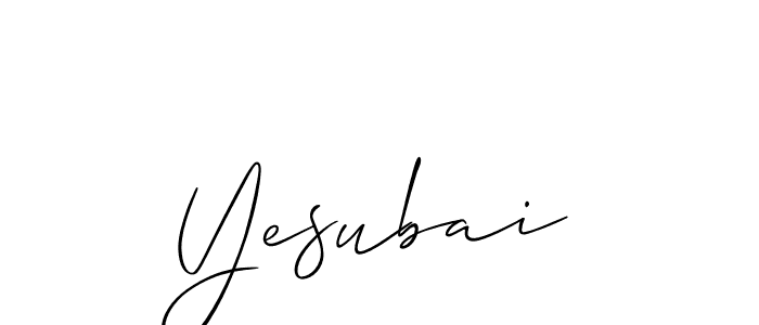 Similarly Allison_Script is the best handwritten signature design. Signature creator online .You can use it as an online autograph creator for name Yesubai. Yesubai signature style 2 images and pictures png