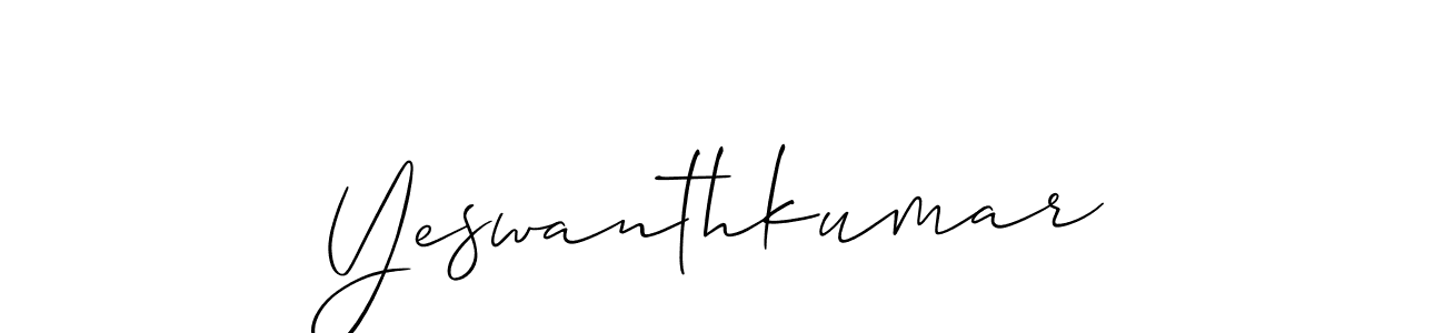 Allison_Script is a professional signature style that is perfect for those who want to add a touch of class to their signature. It is also a great choice for those who want to make their signature more unique. Get Yeswanthkumar name to fancy signature for free. Yeswanthkumar signature style 2 images and pictures png