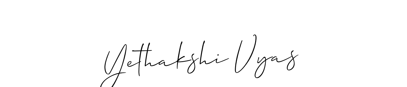 Use a signature maker to create a handwritten signature online. With this signature software, you can design (Allison_Script) your own signature for name Yethakshi Vyas. Yethakshi Vyas signature style 2 images and pictures png