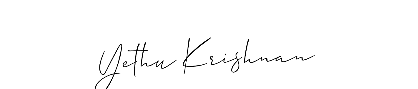 Make a beautiful signature design for name Yethu Krishnan. With this signature (Allison_Script) style, you can create a handwritten signature for free. Yethu Krishnan signature style 2 images and pictures png