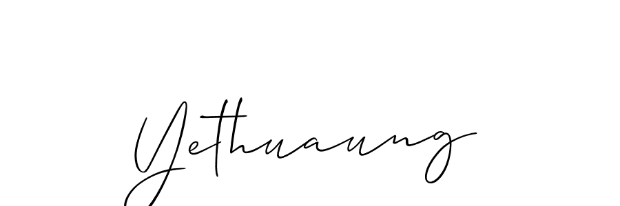 Also we have Yethuaung name is the best signature style. Create professional handwritten signature collection using Allison_Script autograph style. Yethuaung signature style 2 images and pictures png