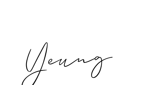 Also we have Yeung name is the best signature style. Create professional handwritten signature collection using Allison_Script autograph style. Yeung signature style 2 images and pictures png