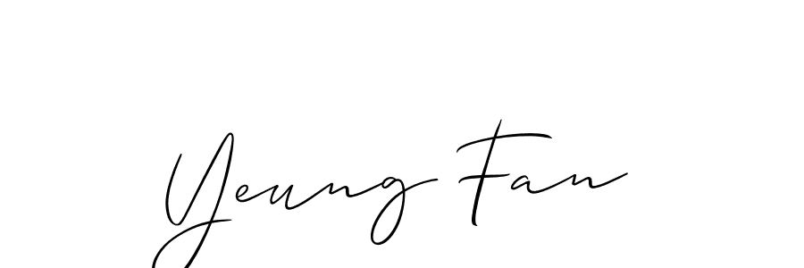 Also You can easily find your signature by using the search form. We will create Yeung Fan name handwritten signature images for you free of cost using Allison_Script sign style. Yeung Fan signature style 2 images and pictures png