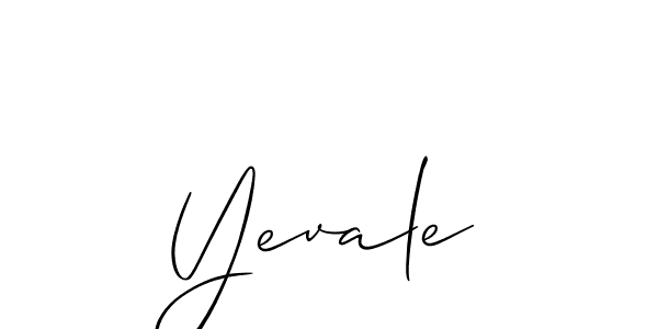 if you are searching for the best signature style for your name Yevale. so please give up your signature search. here we have designed multiple signature styles  using Allison_Script. Yevale signature style 2 images and pictures png