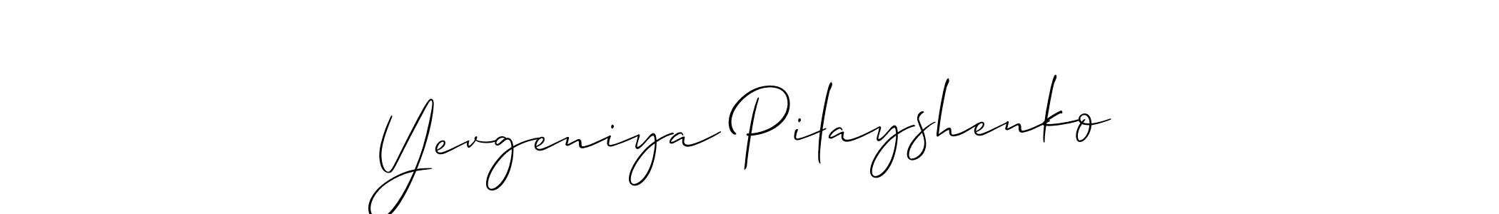 See photos of Yevgeniya Pilayshenko official signature by Spectra . Check more albums & portfolios. Read reviews & check more about Allison_Script font. Yevgeniya Pilayshenko signature style 2 images and pictures png