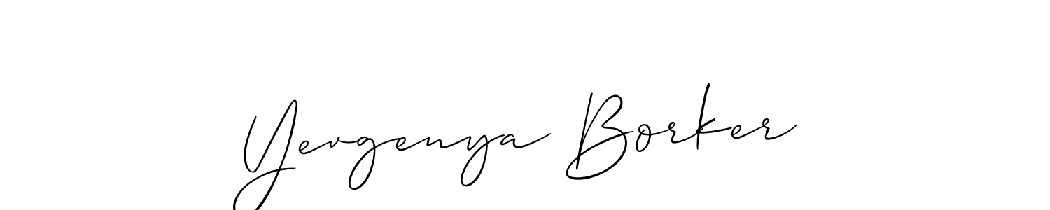 Also You can easily find your signature by using the search form. We will create Yevgenya Borker name handwritten signature images for you free of cost using Allison_Script sign style. Yevgenya Borker signature style 2 images and pictures png