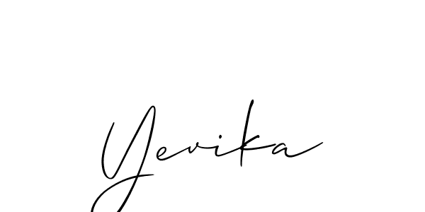 Also we have Yevika name is the best signature style. Create professional handwritten signature collection using Allison_Script autograph style. Yevika signature style 2 images and pictures png