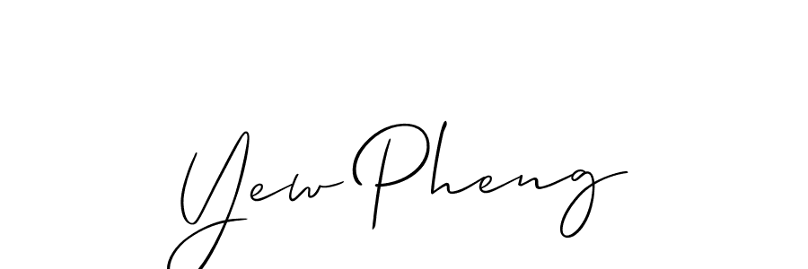 Create a beautiful signature design for name Yew Pheng. With this signature (Allison_Script) fonts, you can make a handwritten signature for free. Yew Pheng signature style 2 images and pictures png