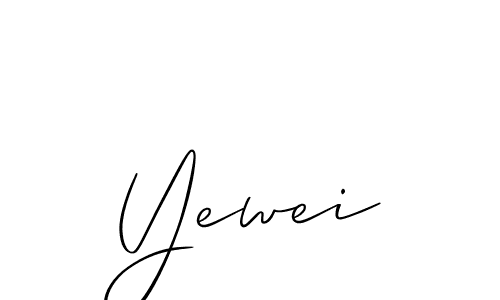 Make a beautiful signature design for name Yewei. With this signature (Allison_Script) style, you can create a handwritten signature for free. Yewei signature style 2 images and pictures png