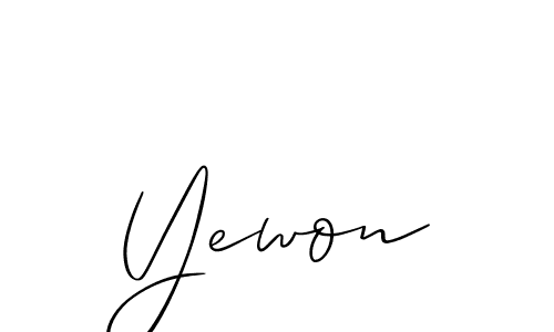 Allison_Script is a professional signature style that is perfect for those who want to add a touch of class to their signature. It is also a great choice for those who want to make their signature more unique. Get Yewon name to fancy signature for free. Yewon signature style 2 images and pictures png