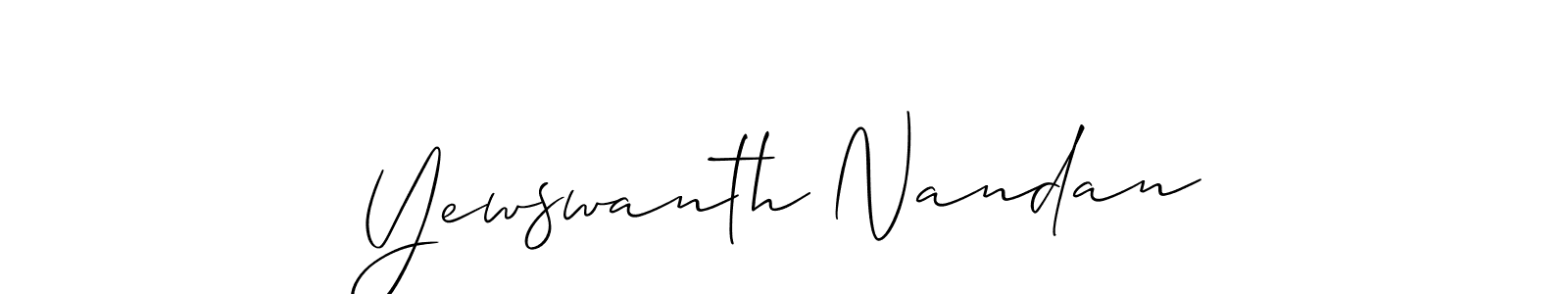 Use a signature maker to create a handwritten signature online. With this signature software, you can design (Allison_Script) your own signature for name Yewswanth Nandan. Yewswanth Nandan signature style 2 images and pictures png