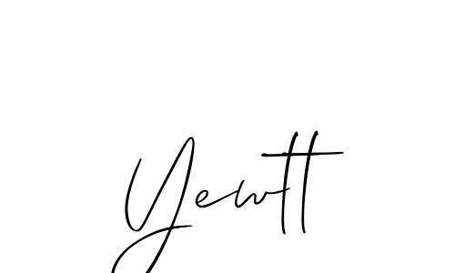 Use a signature maker to create a handwritten signature online. With this signature software, you can design (Allison_Script) your own signature for name Yewtt. Yewtt signature style 2 images and pictures png