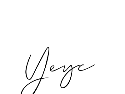 Make a beautiful signature design for name Yeyc. With this signature (Allison_Script) style, you can create a handwritten signature for free. Yeyc signature style 2 images and pictures png