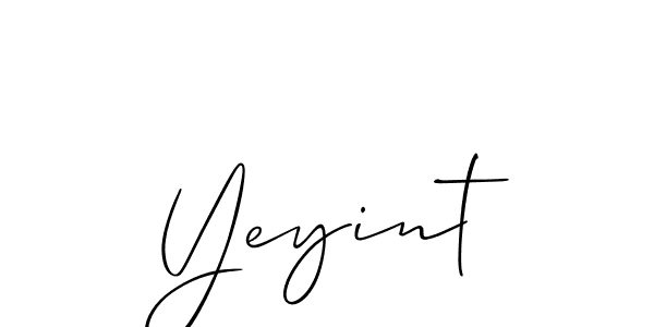 Also we have Yeyint name is the best signature style. Create professional handwritten signature collection using Allison_Script autograph style. Yeyint signature style 2 images and pictures png