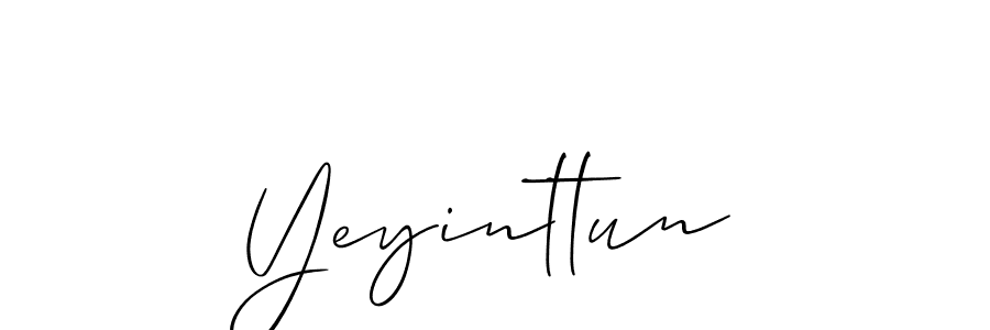 Use a signature maker to create a handwritten signature online. With this signature software, you can design (Allison_Script) your own signature for name Yeyinttun. Yeyinttun signature style 2 images and pictures png