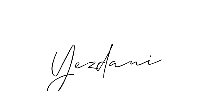 It looks lik you need a new signature style for name Yezdani. Design unique handwritten (Allison_Script) signature with our free signature maker in just a few clicks. Yezdani signature style 2 images and pictures png