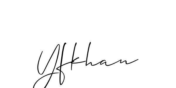 Yfkhan stylish signature style. Best Handwritten Sign (Allison_Script) for my name. Handwritten Signature Collection Ideas for my name Yfkhan. Yfkhan signature style 2 images and pictures png