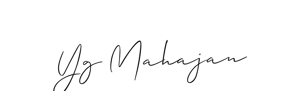 How to make Yg Mahajan name signature. Use Allison_Script style for creating short signs online. This is the latest handwritten sign. Yg Mahajan signature style 2 images and pictures png