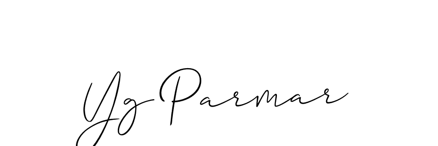 Create a beautiful signature design for name Yg Parmar. With this signature (Allison_Script) fonts, you can make a handwritten signature for free. Yg Parmar signature style 2 images and pictures png