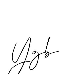 Design your own signature with our free online signature maker. With this signature software, you can create a handwritten (Allison_Script) signature for name Ygb. Ygb signature style 2 images and pictures png