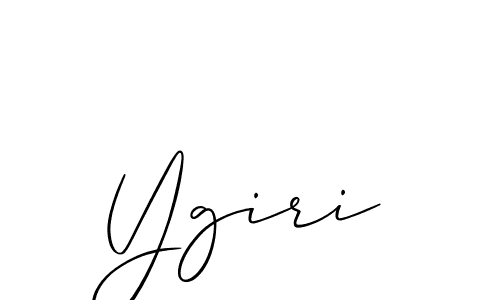 Create a beautiful signature design for name Ygiri. With this signature (Allison_Script) fonts, you can make a handwritten signature for free. Ygiri signature style 2 images and pictures png
