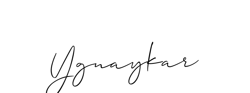 Use a signature maker to create a handwritten signature online. With this signature software, you can design (Allison_Script) your own signature for name Ygnaykar. Ygnaykar signature style 2 images and pictures png