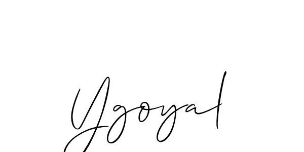 Design your own signature with our free online signature maker. With this signature software, you can create a handwritten (Allison_Script) signature for name Ygoyal. Ygoyal signature style 2 images and pictures png