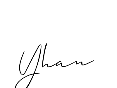 Yhan stylish signature style. Best Handwritten Sign (Allison_Script) for my name. Handwritten Signature Collection Ideas for my name Yhan. Yhan signature style 2 images and pictures png