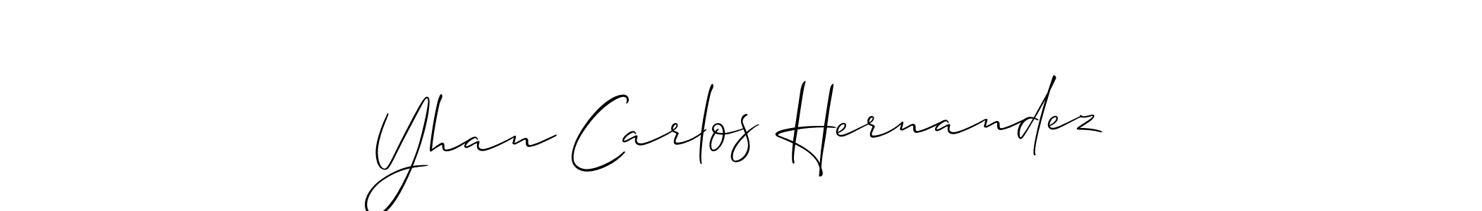 Make a beautiful signature design for name Yhan Carlos Hernandez. With this signature (Allison_Script) style, you can create a handwritten signature for free. Yhan Carlos Hernandez signature style 2 images and pictures png