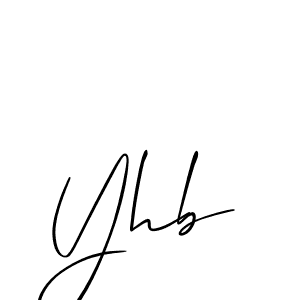 Design your own signature with our free online signature maker. With this signature software, you can create a handwritten (Allison_Script) signature for name Yhb. Yhb signature style 2 images and pictures png