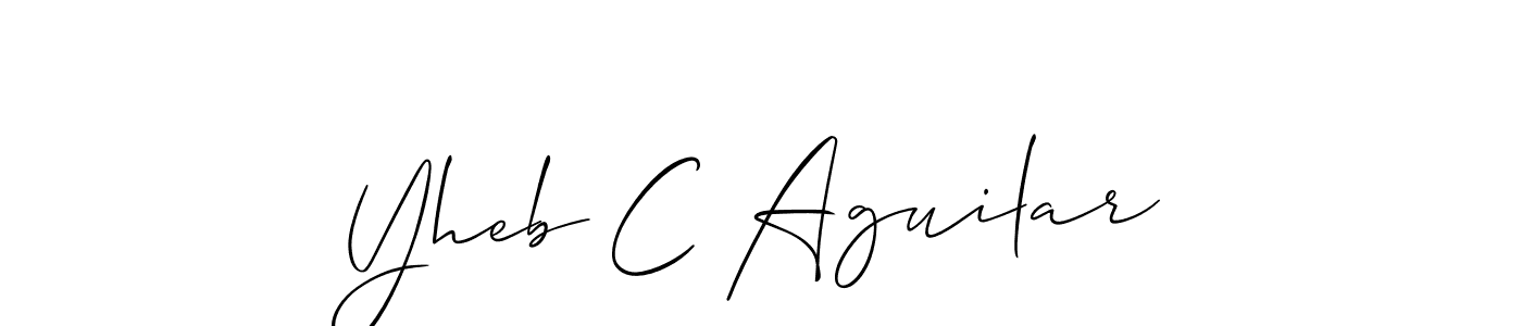 Similarly Allison_Script is the best handwritten signature design. Signature creator online .You can use it as an online autograph creator for name Yheb C Aguilar. Yheb C Aguilar signature style 2 images and pictures png