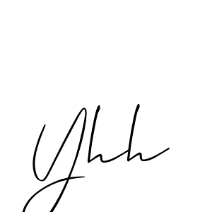 Design your own signature with our free online signature maker. With this signature software, you can create a handwritten (Allison_Script) signature for name Yhh. Yhh signature style 2 images and pictures png