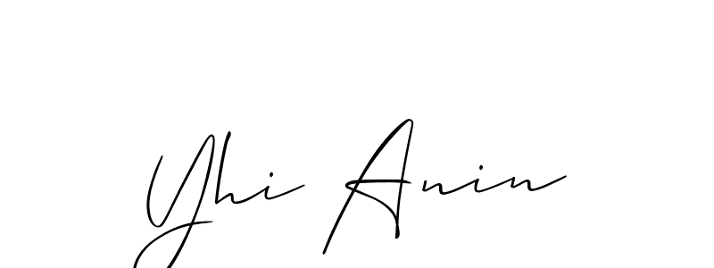 The best way (Allison_Script) to make a short signature is to pick only two or three words in your name. The name Yhi Anin include a total of six letters. For converting this name. Yhi Anin signature style 2 images and pictures png