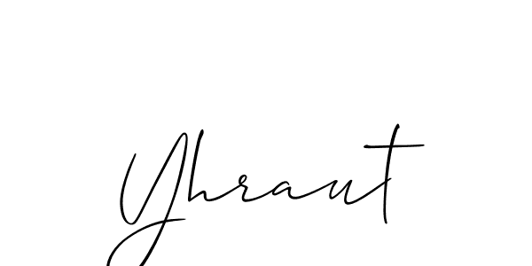Create a beautiful signature design for name Yhraut. With this signature (Allison_Script) fonts, you can make a handwritten signature for free. Yhraut signature style 2 images and pictures png