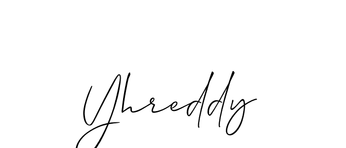 Allison_Script is a professional signature style that is perfect for those who want to add a touch of class to their signature. It is also a great choice for those who want to make their signature more unique. Get Yhreddy name to fancy signature for free. Yhreddy signature style 2 images and pictures png
