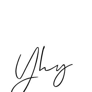 Design your own signature with our free online signature maker. With this signature software, you can create a handwritten (Allison_Script) signature for name Yhy. Yhy signature style 2 images and pictures png