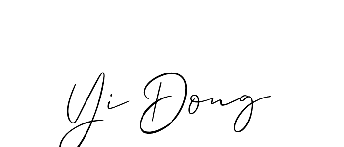 Design your own signature with our free online signature maker. With this signature software, you can create a handwritten (Allison_Script) signature for name Yi Dong. Yi Dong signature style 2 images and pictures png