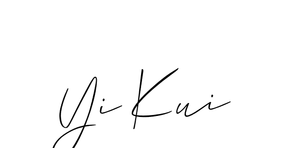 Also You can easily find your signature by using the search form. We will create Yi Kui name handwritten signature images for you free of cost using Allison_Script sign style. Yi Kui signature style 2 images and pictures png