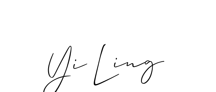 The best way (Allison_Script) to make a short signature is to pick only two or three words in your name. The name Yi Ling include a total of six letters. For converting this name. Yi Ling signature style 2 images and pictures png